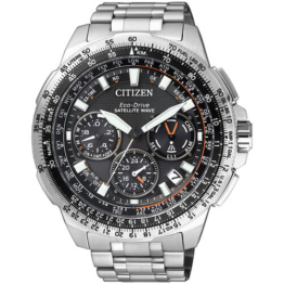 Citizen Herrenuhr "Promaster Satellite Wave Eco Drive" CC9020-54E GPS-Funkuhr, Chronograph, silber