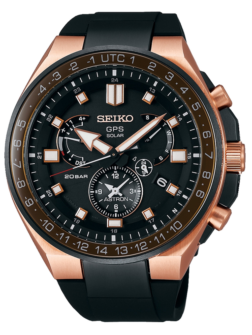 SEIKO ASTRON SSE170J1 Executive Sports schwarz bronze Herren Chronograph Analog GPS Solaruhr Kaliber 8X53 funksolar