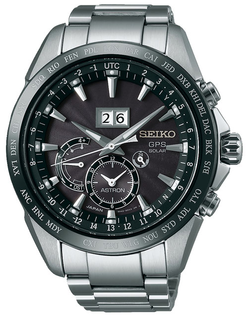 SEIKO ASTRON SSE149J1 silber schwarz Herren Chronograph Analog GPS Solaruhr Kaliber 8X42